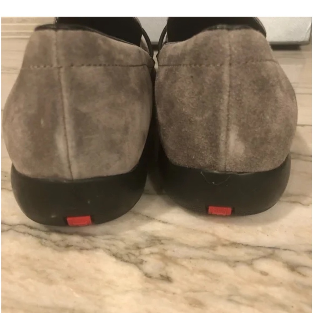 Prada Toggle Charcoal Suede Loafers Sz 38 - Picture 8 of 16